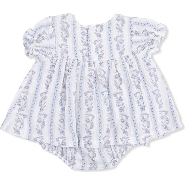 Kimberly Floral Stripe - Smocked Ruffle Bubble with Skirt