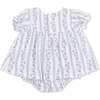 Kimberly Floral Stripe - Smocked Ruffle Bubble with Skirt - Rompers - 2