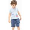 Bubbly Sailboat Stripe - Crew Neck Tee with Cargo Short - Mixed Apparel Set - 1 - thumbnail