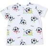 Soccer Balls Playing Soccer  Blue - Crew Neck Tee with Cargo Short - Mixed Apparel Set - 2