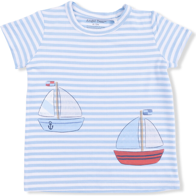 Bubbly Sailboat Stripe - Crew Neck Tee with Cargo Short