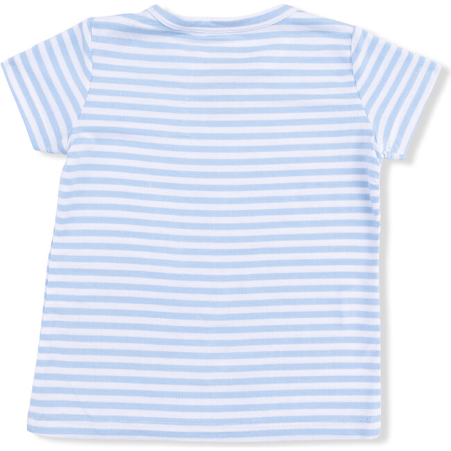 Bubbly Sailboat Stripe - Crew Neck Tee with Cargo Short - Mixed Apparel Set - 4