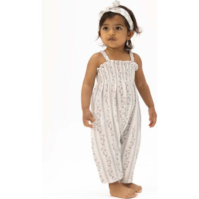 Kimberly Floral Stripe - Smocked Romper