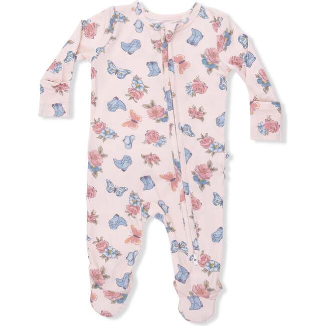 Country Girl Boots - 2 Way Ruffle Back Zipper Footie - Footie Pajamas - 3