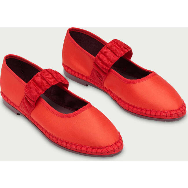 Women Velvet Mafalda Ruffle Red