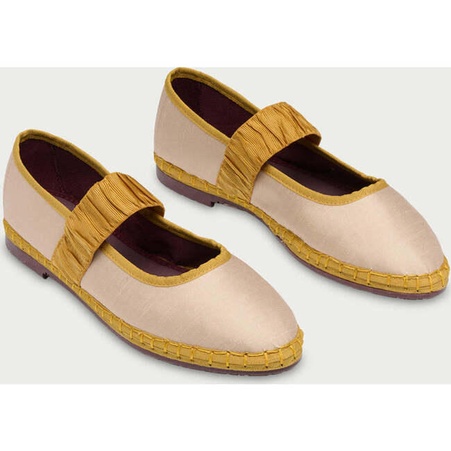 Women Velvet Mafalda Ruffle Sand Beige