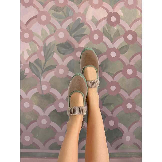 Women Velvet Mafalda Mossy Light Brown - Mary Janes - 4