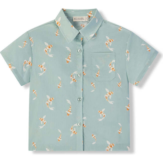 Swimming Koi Collar Button-Up Shirt & Shorts Set