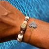 Suede Evil Eye Charm Bracelet, Beige - Bracelets - 2