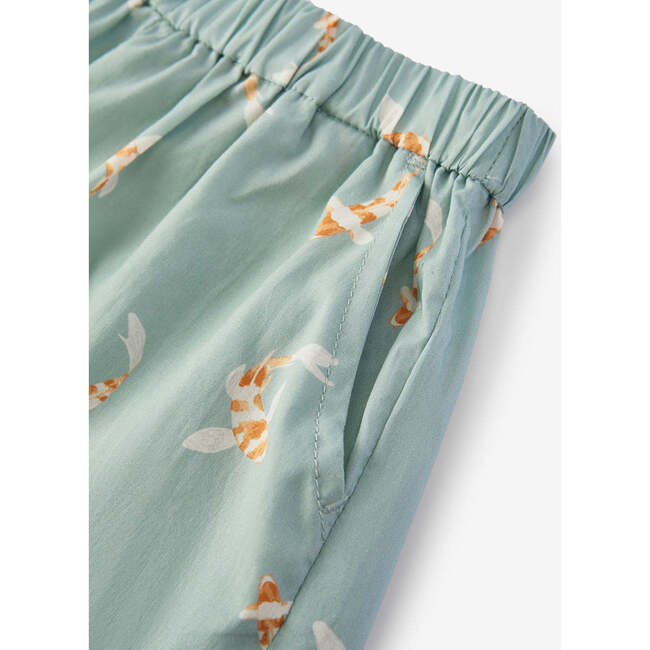 Swimming Koi Collar Button-Up Shirt & Shorts Set - Mixed Apparel Set - 3