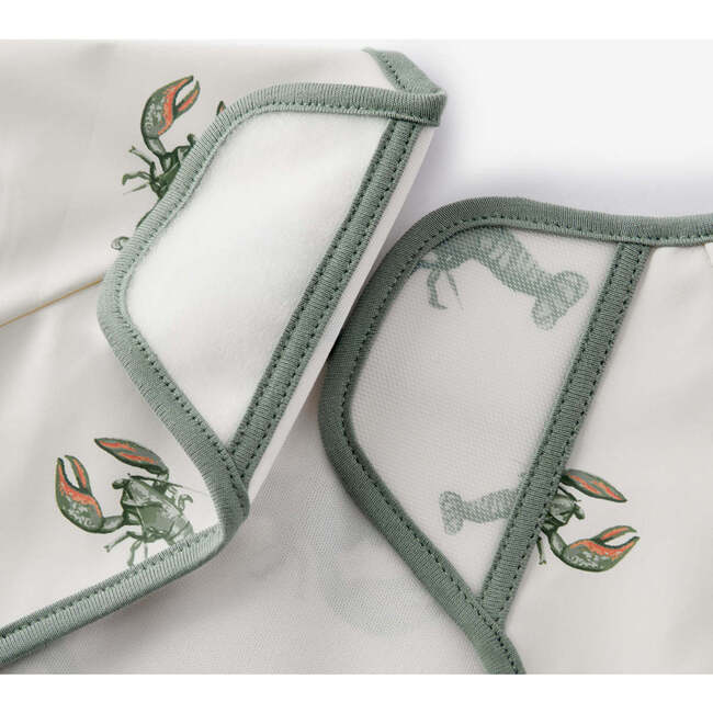 Mint Lobster Long Sleeve Pocket Bib - Bibs - 3