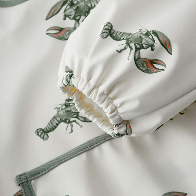 Mint Lobster Long Sleeve Pocket Bib - Bibs - 5