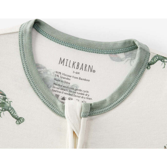 Mint Lobster Luxe Stretch Zipper Footed Romper