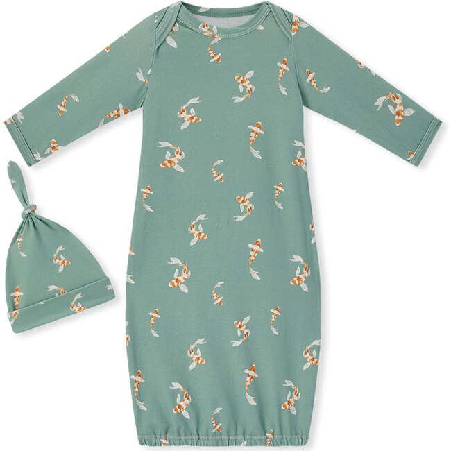 Swimming Koi Cotton Stretch Newborn Gown & Hat Set