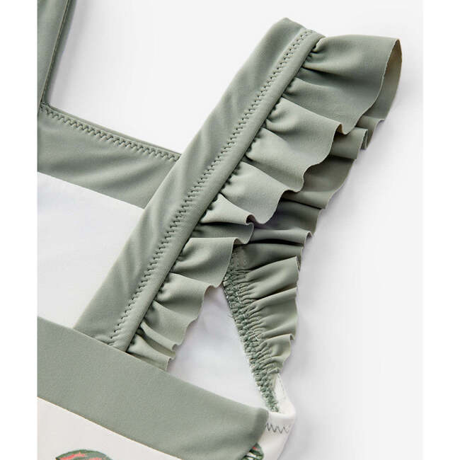 Mint Lobster Ruffle Square Neck Swimsuit - One Pieces - 4