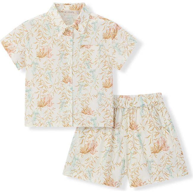Under the Sea Collar Button-Up Shirt & Shorts Set