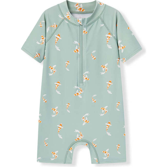 Swimming Koi Zipper Shortall Swimsuit
