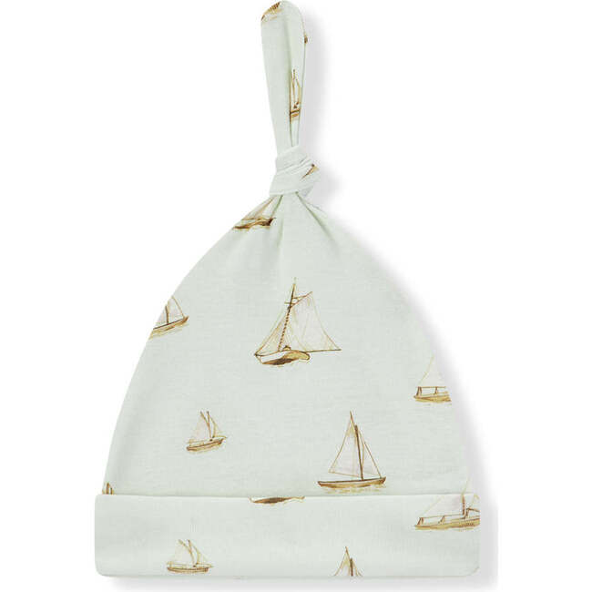 Sailboat Melody Organic Cotton Knotted Beanie Hat