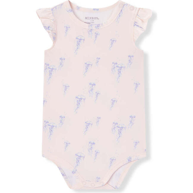 Sunset Jellyfish Cotton Stretch Ruffle One Piece