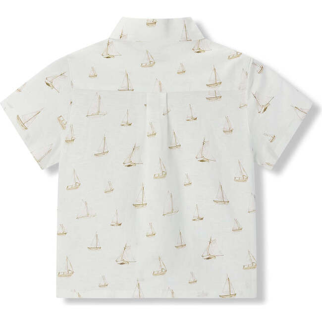Sailboat Melody Linen Button-Up Shirt & Shorts Set - Mixed Apparel Set - 3
