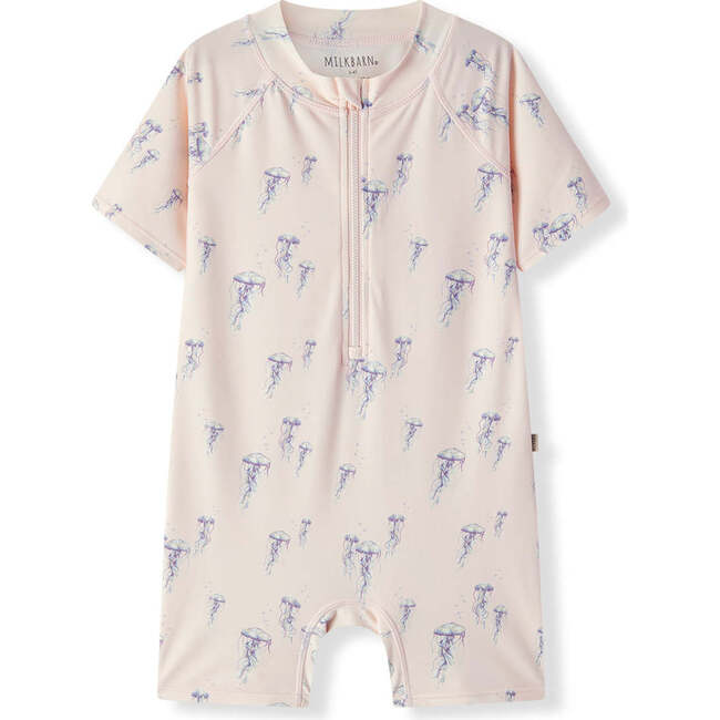 Sunset Jellyfish Zipper Shortall Swimsuit