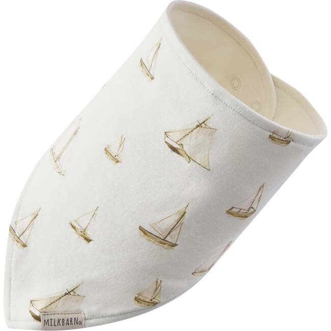 Sailboat Melody Organic Cotton Kerchief Bib