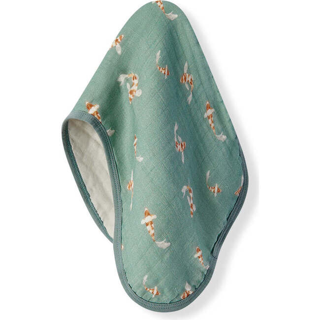 Swimming Koi Contour Four Layer Burp Cloth
