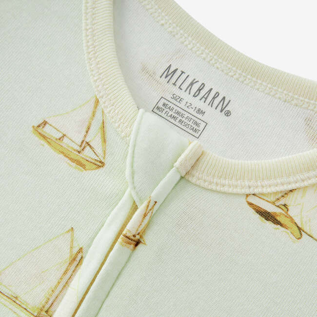 Sailboat Melody Organic Cotton Zipper Pajama - Pajamas - 3