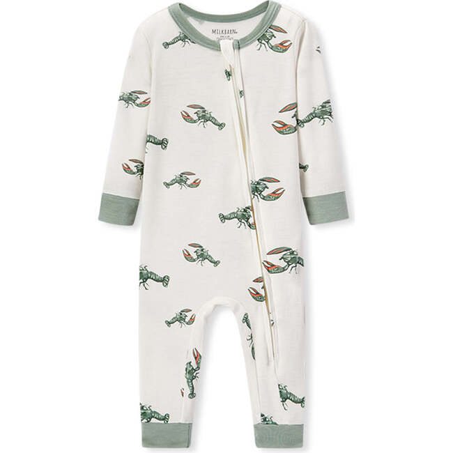 Mint Lobster Luxe Stretch Zipper Pajama