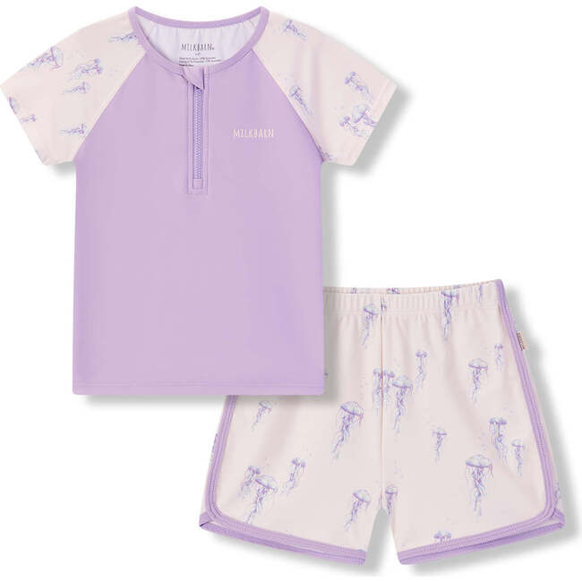 Sunset Jellyfish Zipper Top & Swim Trunks