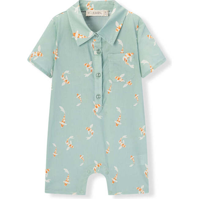 Swimming Koi Collared Shortall