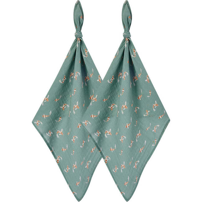 Swimming Koi Organic Cotton Two-Piece Burp Cloth Set