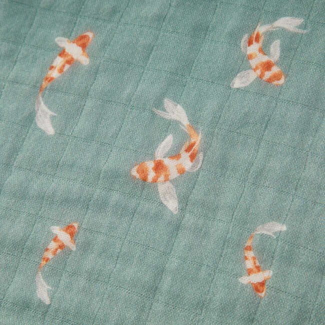 Swimming Koi Organic Cotton Two-Piece Burp Cloth Set - Burp Cloths - 3