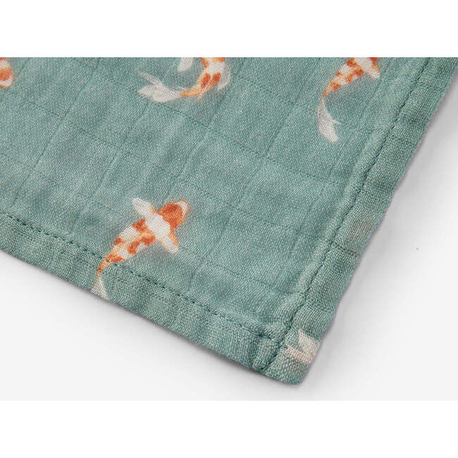 Swimming Koi Organic Cotton Two-Piece Burp Cloth Set - Burp Cloths - 4