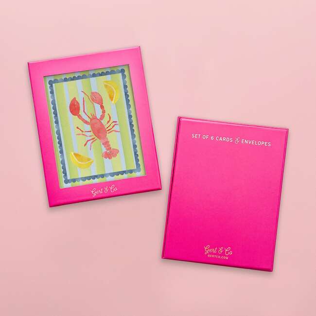 Watercolor Lobster Greeting Card, Set of 6