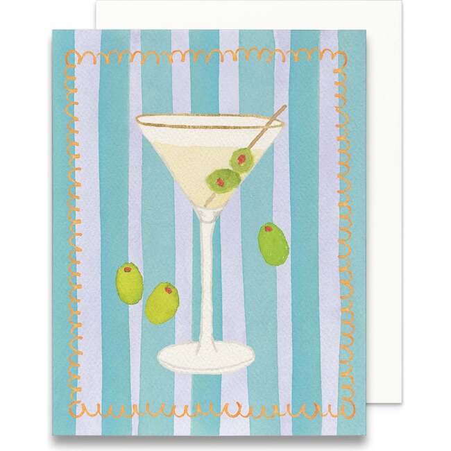 Watercolor Martini Greeting Card, Set of 6