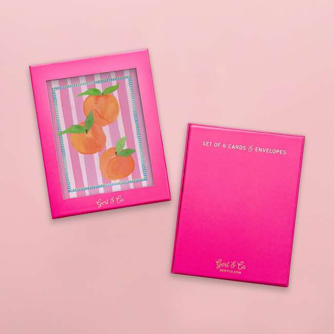 Watercolor Peaches Greeting Card, Set of 6