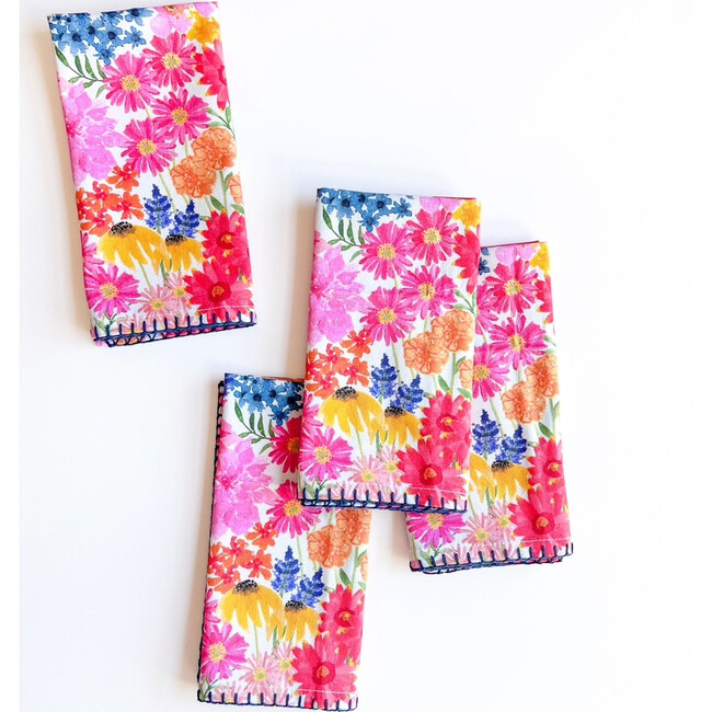 Bright Wildflowers Cotton Napkins, Set of 4