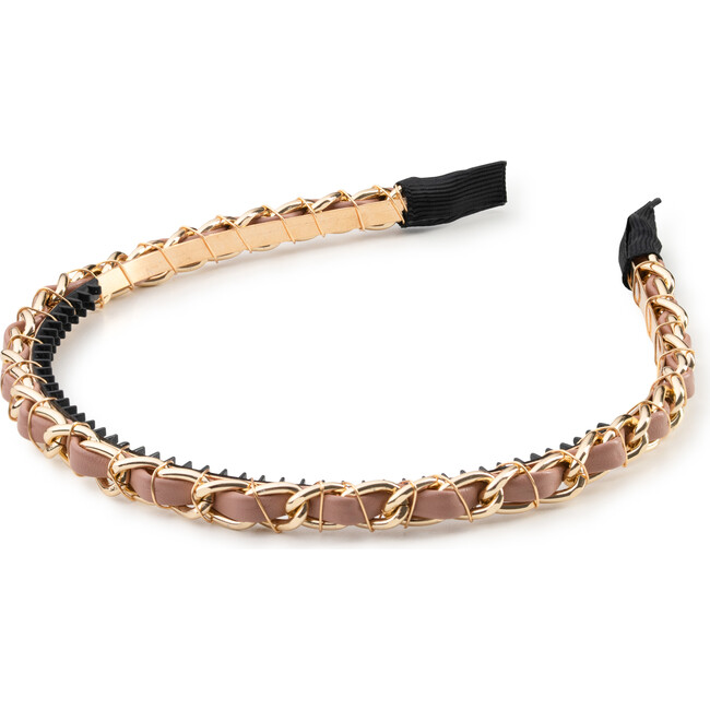 Coco Gold Chain Headband, Mauve