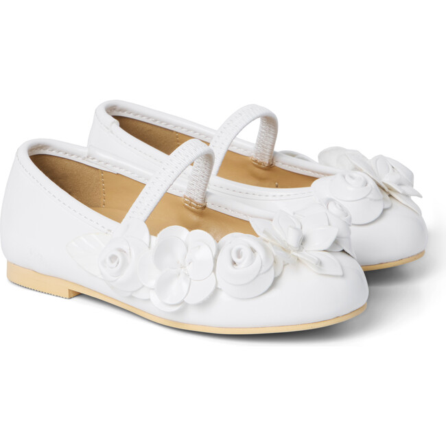 Rosette Ballet Flat, White