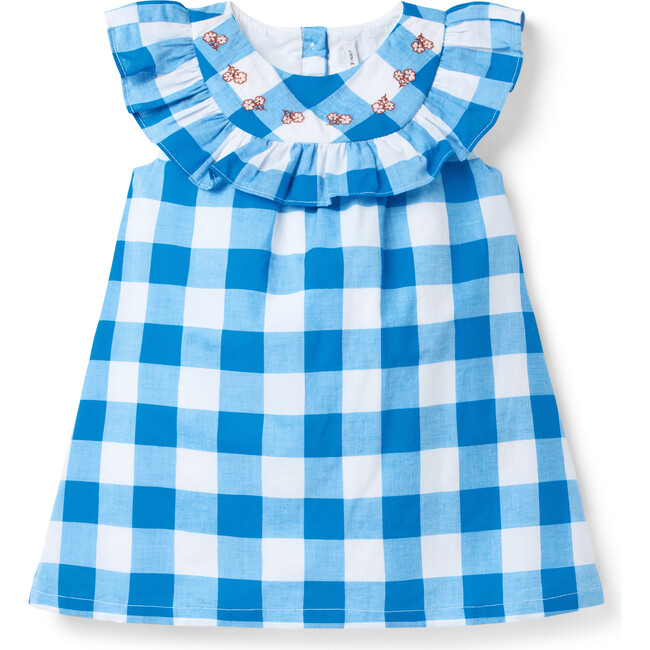 Gingham Ruffle Dress, Blue