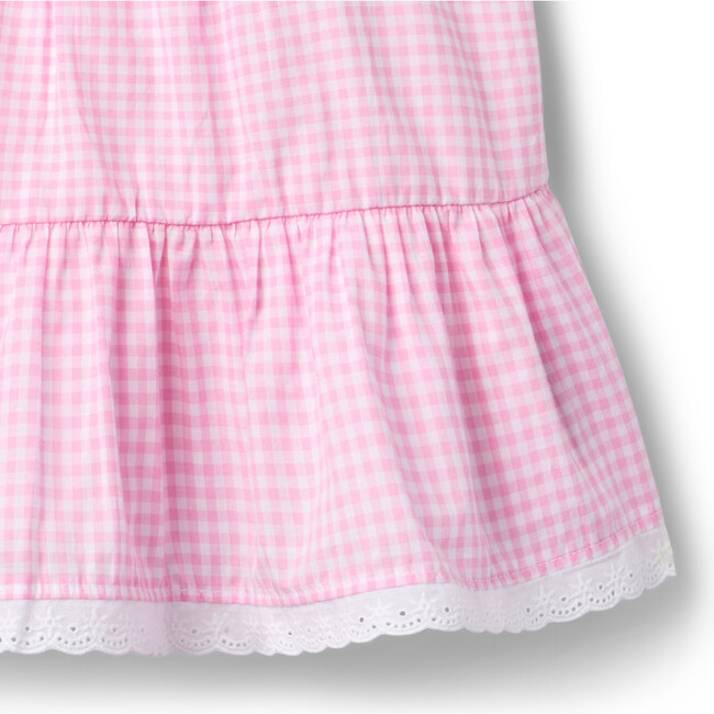 Gingham Peplum Top, Pink