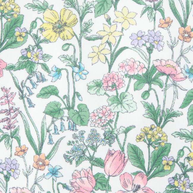 Recycled Floral Ruffle Rash Guard Swimsuit, Multi