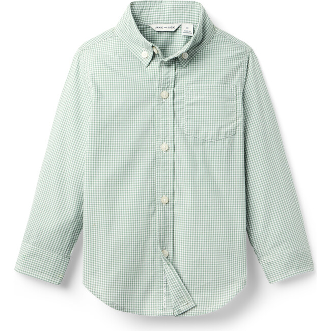 Gingham Poplin Shirt, Green