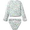 Recycled Floral Ruffle Rash Guard Swimsuit, Multi - Two Pieces - 3
