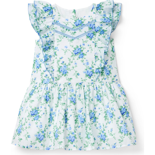 Floral Ruffle Dropwaist Dress, Blue