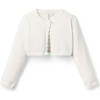 Crochet Trim Cropped Cardigan, White - Cardigans - 1 - thumbnail