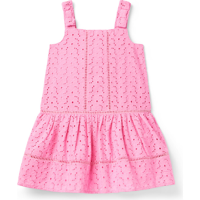 Eyelet Dropwaist Dress, Pink