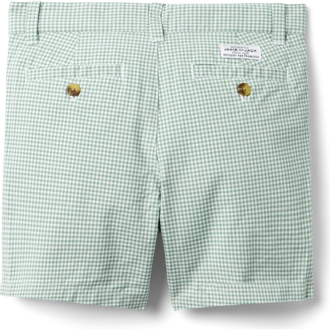Gingham Poplin Short, Green - Shorts - 3