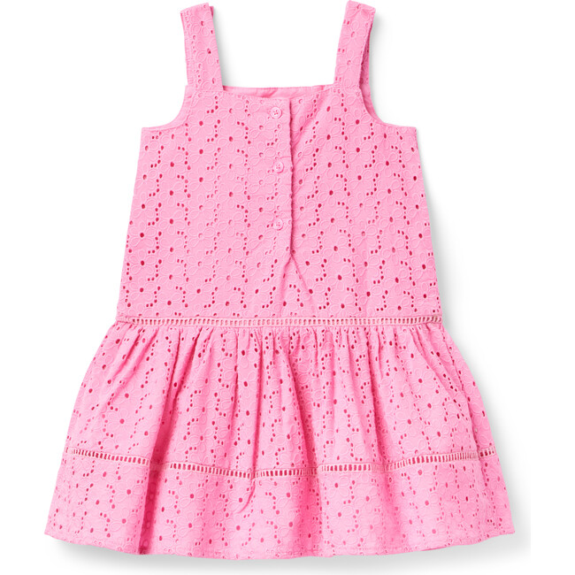 Eyelet Dropwaist Dress, Pink - Dresses - 3